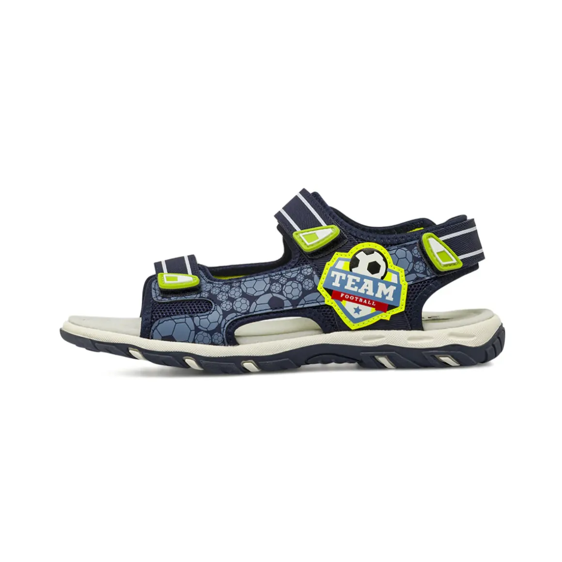 Sandali da Ragazzo blu con dettagli in gomma verde lime Space Boy