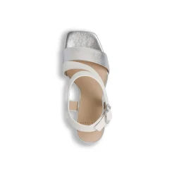 Sandali Donna bianco bicolore con tacco a colonna 9 cm Swish Jeans