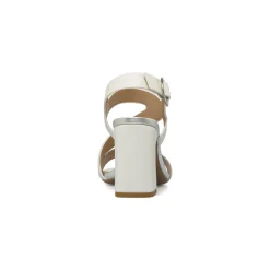 Sandali Donna bianco bicolore con tacco a colonna 9 cm Swish Jeans