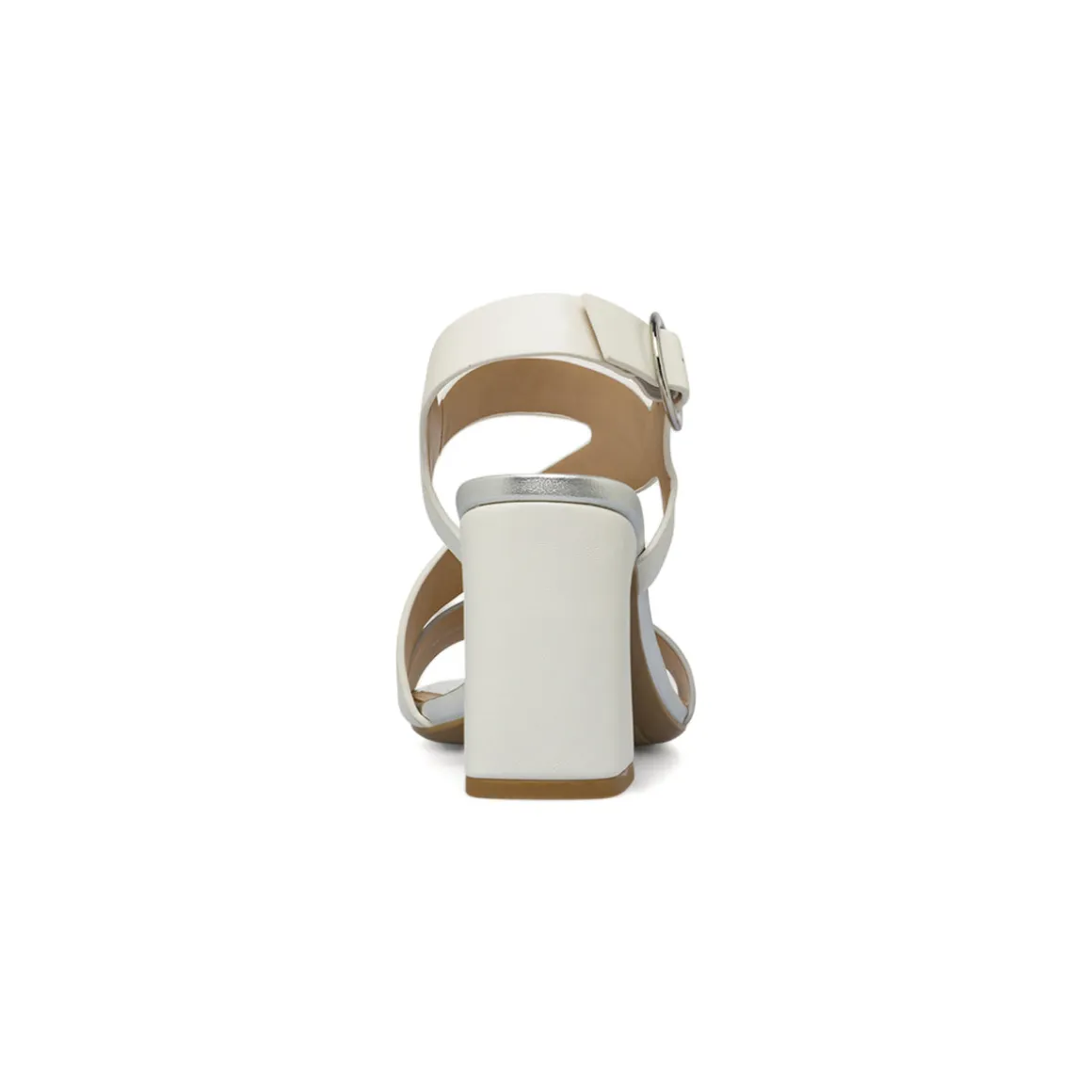Sandali Donna bianco bicolore con tacco a colonna 9 cm Swish Jeans