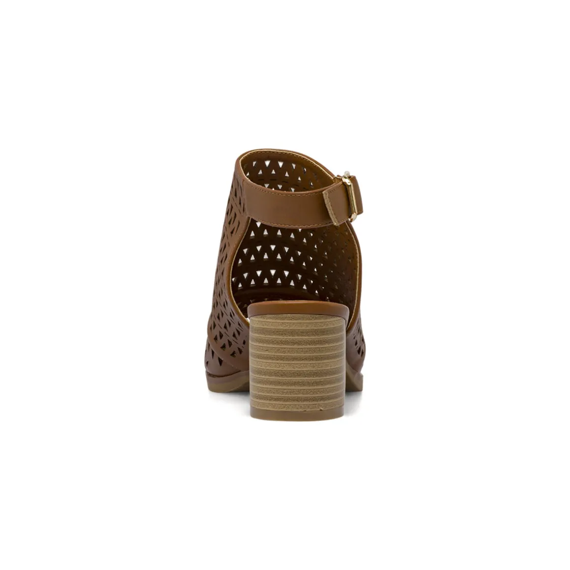 Sandali Donna marroni traforati con tacco 6,5 cm Lora Ferres