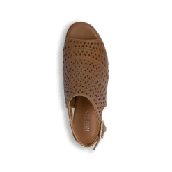 Sandali Donna marroni traforati con tacco 6,5 cm Lora Ferres