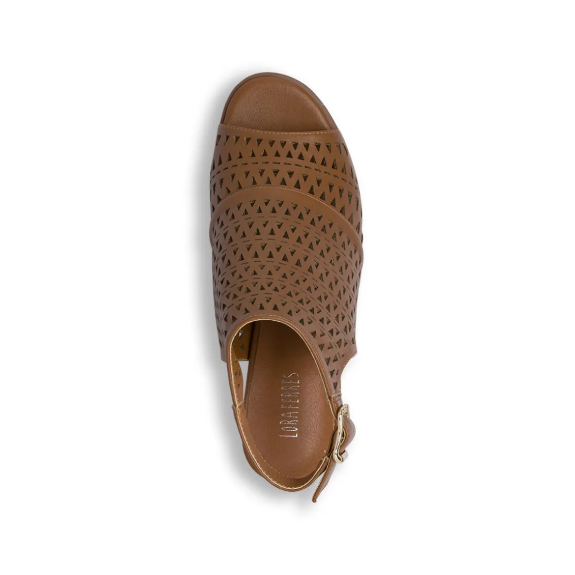 Sandali Donna marroni traforati con tacco 6,5 cm Lora Ferres