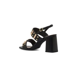 Sandali Donna Neri con tacco a colonna 8,5 cm e borchie Swish Jeans