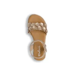 Sandali eleganti da Bambina color Oro con fiori e strass Dieci Baci