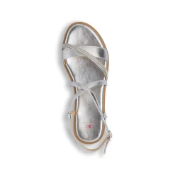 Sandali Flat Argento da Donna con dettaglio strass Gioiello Swish Jeans