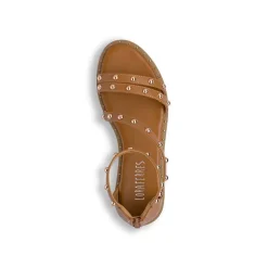 Sandali flat cuoio da Donna con borchie e chiusura sul retro Lora Ferres