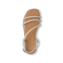 Sandali Flat da Donna Argento con strass e punta squadrata Lora Ferres