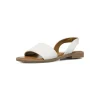 Sandali Flat da donna bianchi con cinturino elastico Primopiano