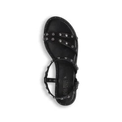 Sandali flat da Donna neri con borchie e cinturino Lora Ferres