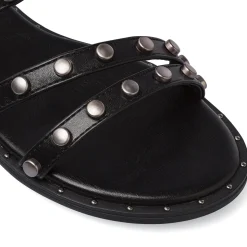 Sandali flat da Donna neri con borchie e cinturino Lora Ferres