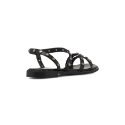 Sandali flat da Donna neri con borchie e cinturino Lora Ferres