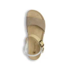 Sandali Flat da Donna Taupe effetto scamosciato con strappo Lumberjack