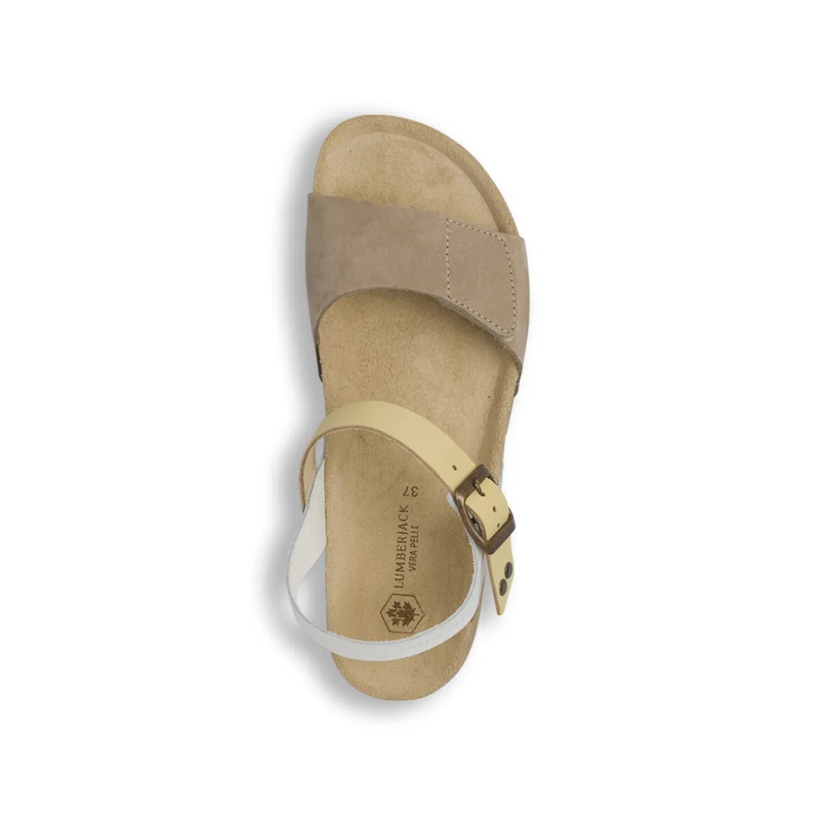 Sandali Flat da Donna Taupe effetto scamosciato con strappo Lumberjack