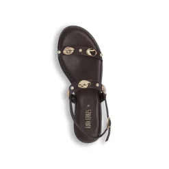 Sandali Flat Donna Marroni con applicazioni gioiello Lora Ferres