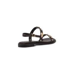 Sandali Flat Donna Marroni con applicazioni gioiello Lora Ferres