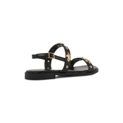 Sandali Flat Donna Neri con borchie gioiello Lora Ferres