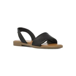 Sandali Flat Donna Neri con cinturino elastico Primopiano