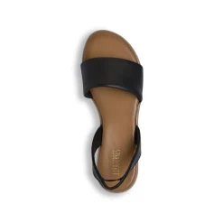Sandali Flat Donna Neri con cinturino elastico Primopiano