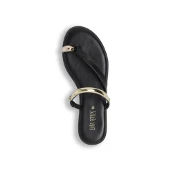 Sandali Flat Infradito Donna Neri con dettaglio gioiello Lora Ferres