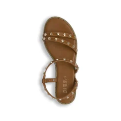 Sandali Flat Marroni da Donna con borchie dorate Lora Ferres
