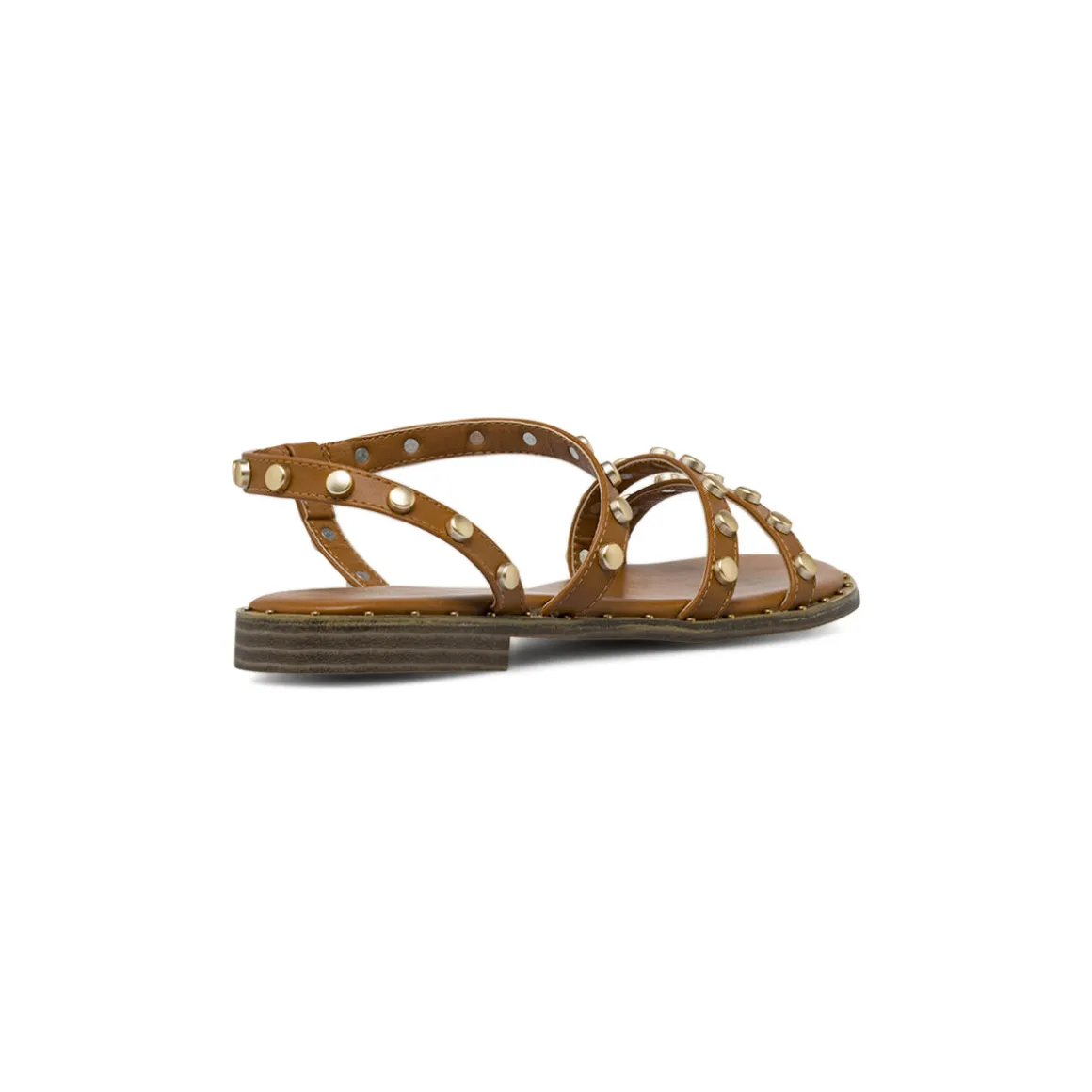 Sandali Flat Marroni da Donna con borchie dorate Lora Ferres
