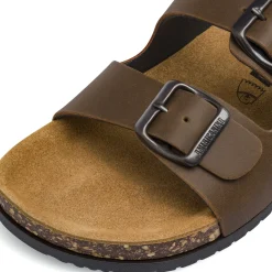 Sandali flat Marroni Donna con doppie fibbie Americanino