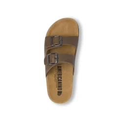Sandali flat Marroni Donna con doppie fibbie Americanino