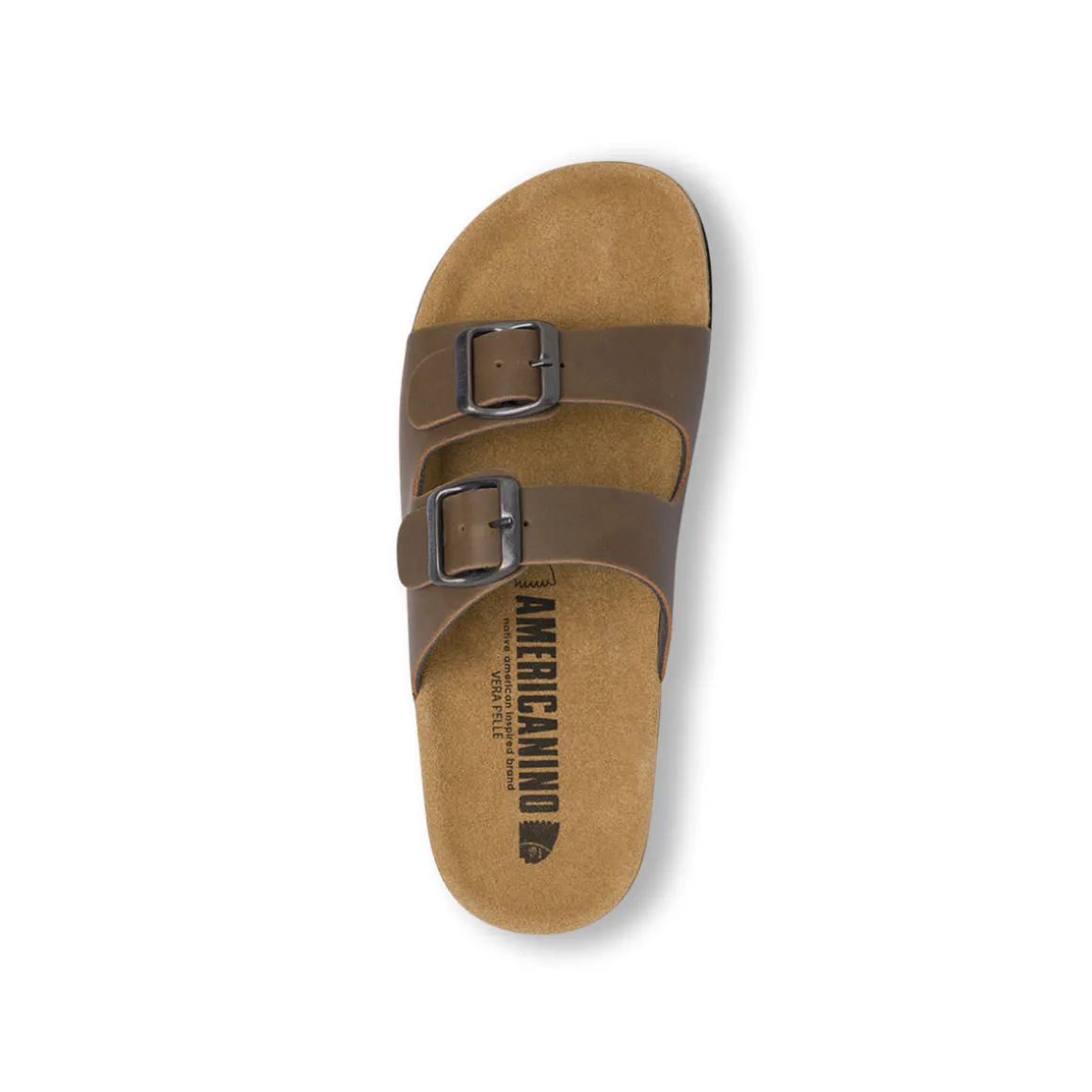 Sandali flat Marroni Donna con doppie fibbie Americanino