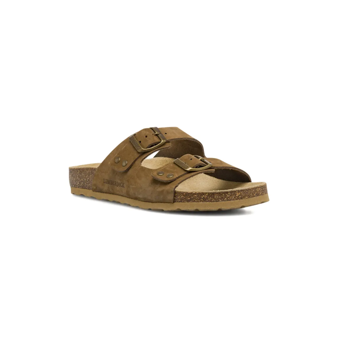 Sandali flat Marroni Donna effetto scamosciato con fibbie Lumberjack