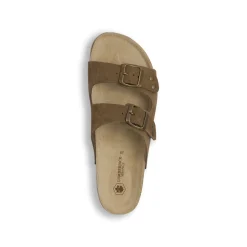 Sandali flat Marroni Donna effetto scamosciato con fibbie Lumberjack