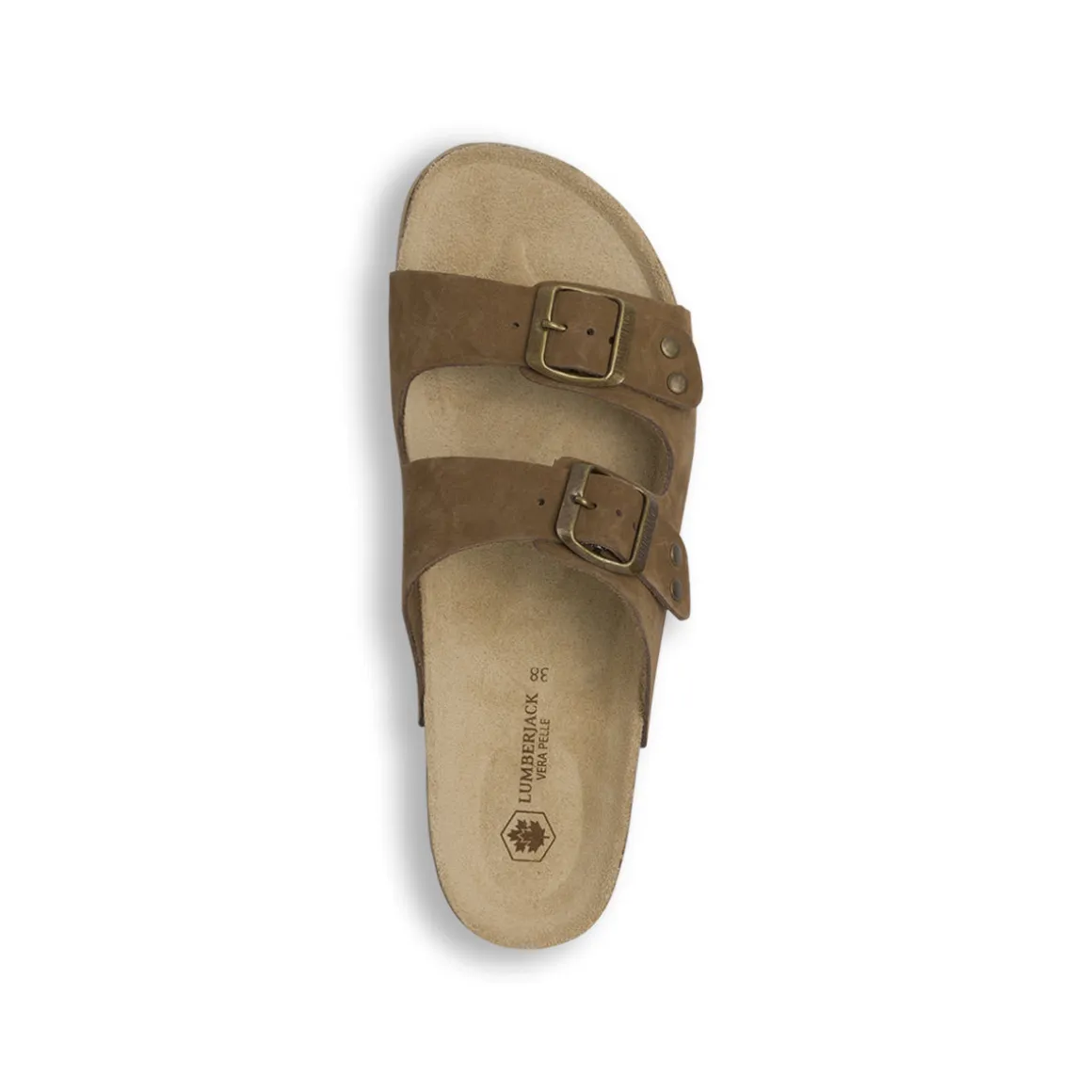 Sandali flat Marroni Donna effetto scamosciato con fibbie Lumberjack