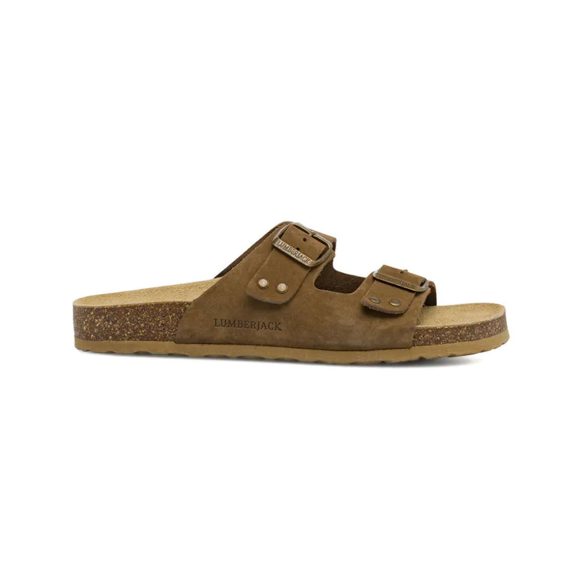Sandali flat Marroni Donna effetto scamosciato con fibbie Lumberjack