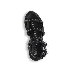 Sandali flat neri da Donna con borchie e chiusura sul retro Lora Ferres