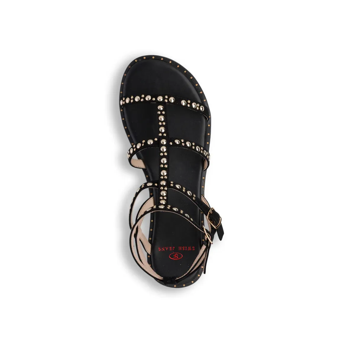 Sandali flat Neri da Donna con Borchie Swish Jeans