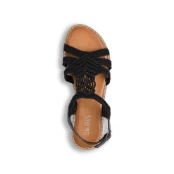 Sandali flat neri da Donna effetto crochet Lora Ferres