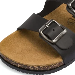 Sandali Flat Neri Donna con doppie fasce Americanino