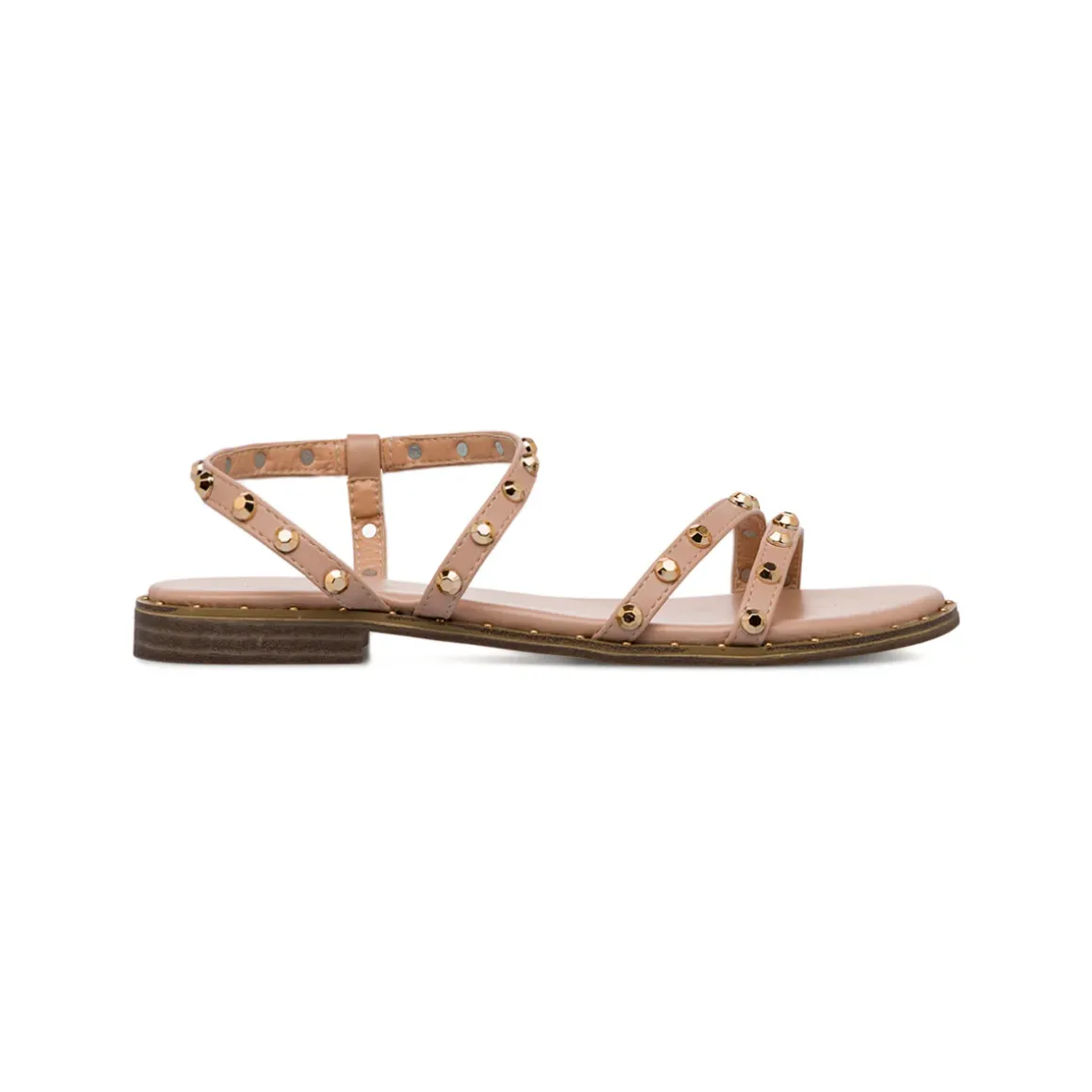 Sandali flat nude da Donna con dettaglio borchie Lora Ferres