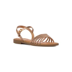Sandali flat oro da Donna con dettaglio gioiello strass Lora Ferres
