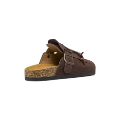 Sandali Flat Sabot Donna marroni effetto scamosciato Lora Ferres