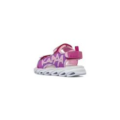 Sandali fucsia da Bambina con luci e cinturino a strappo Kappa