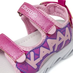 Sandali fucsia da Bambina con luci e cinturino a strappo Kappa