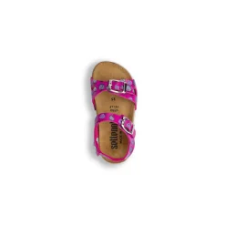 Sandali fucsia da Bambina con stampa fragole e doppia fibbia Settenote