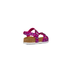 Sandali fucsia da Bambina con stampa fragole e doppia fibbia Settenote