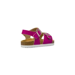 Sandali fucsia da Bambina effetto vernice con doppie fibbie Dieci Baci