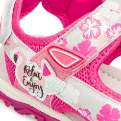 Sandali Fucsia da Bambina e Ragazza con stampa Floreale Dieci Baci