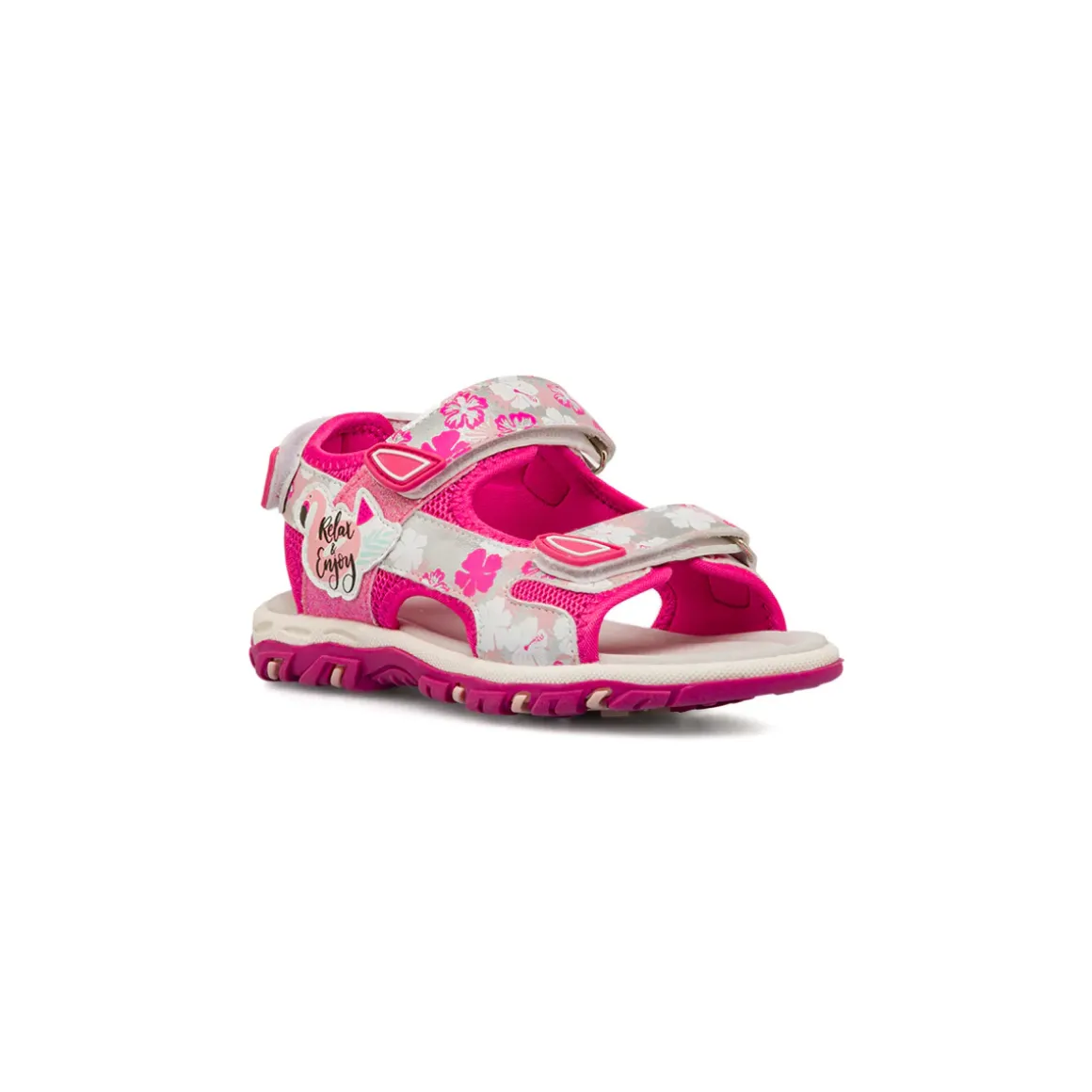 Sandali Fucsia da Bambina e Ragazza con stampa Floreale Dieci Baci