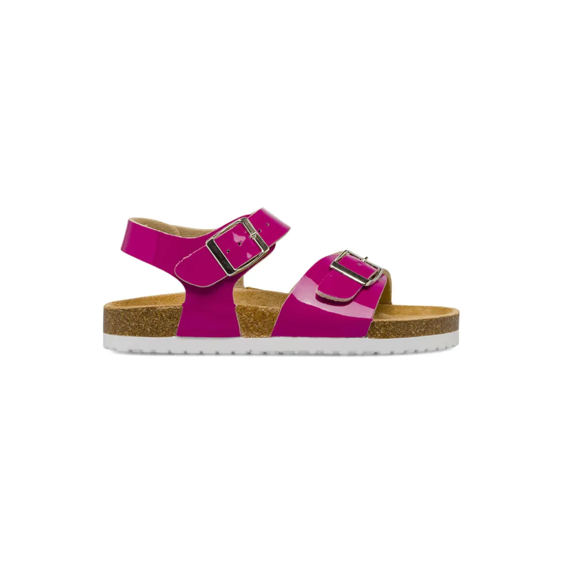 Sandali fucsia da Ragazza effetto vernice con doppie fibbie Dieci Baci