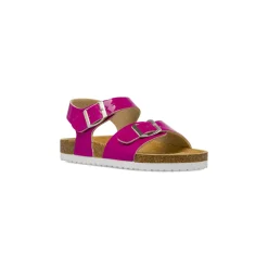 Sandali fucsia da Ragazza effetto vernice con doppie fibbie Dieci Baci
