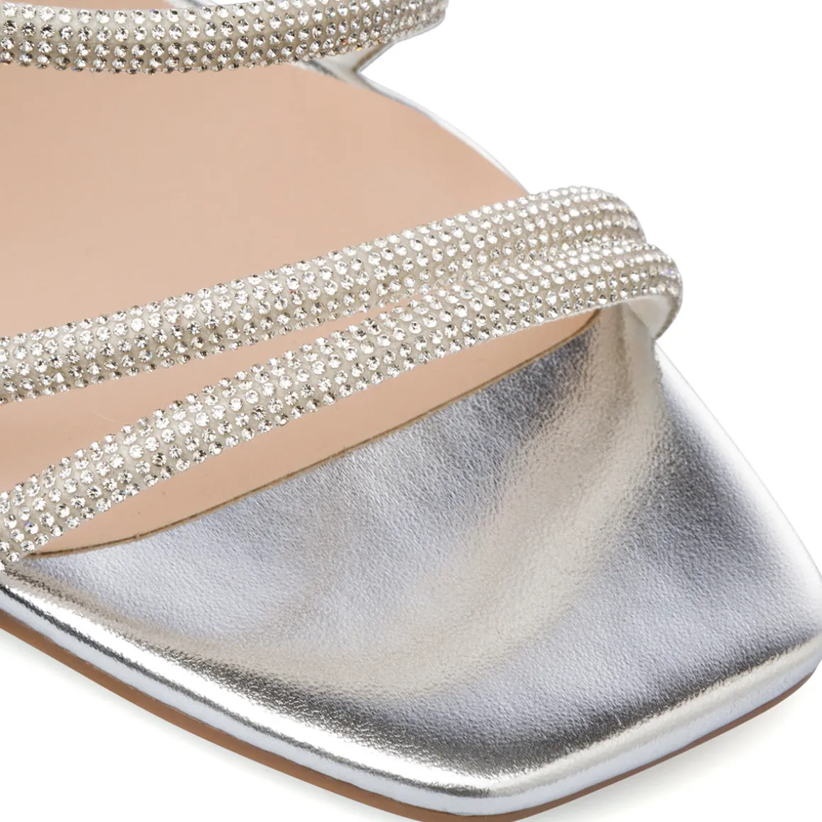 Sandali gioiello argento da Donna con tomaia in strass e tacco 7,5 cm Swish Jeans